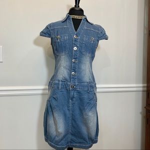 Vintage Venus color distressed denim dress